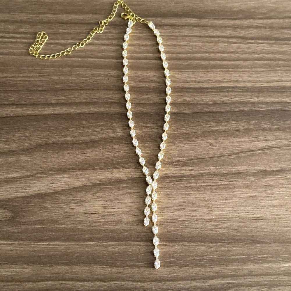 Diamond drop Necklace Q548 - Picture 4 of 6